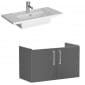 Image of VitrA: Root Flat Wall-hung Vanity Unit with Doors and Basin (80cm)