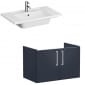 Image of VitrA: Root Flat Wall-hung Compact Vanity Unit with Doors and Basin (800mm)