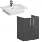 Image of VitrA: Root Flat Floor Standing Vanity Unit with Doors & Basin (600mm)