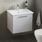 Image of VitrA: Root Flat Wall-hung Vanity Unit with One Drawer and Basin (600mm)