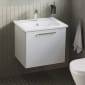 Image of VitrA: Root Flat Wall-hung Vanity Unit with One Drawer and Basin (600mm)