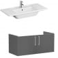 Image of VitrA: Root Flat Wall-hung Vanity Unit with Doors and Basin (1000mm)