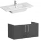 Image of VitrA: Root Flat Wall-hung Vanity Unit with Doors and Basin (1000mm)