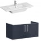 Image of VitrA: Root Flat Wall-hung Vanity Unit with Doors and Basin (1000mm)