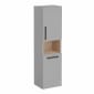 Image of VitrA: Root Flat Wall-hung Tall Cabinet Unit with Doors and Laundry Basket (400mm)