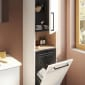 Image of VitrA: Root Flat Wall-hung Tall Cabinet Unit with Doors and Laundry Basket (400mm)