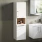 Image of VitrA: Root Flat Wall-hung Tall Cabinet Unit with Doors and Laundry Basket (400mm)