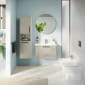 Image of VitrA: Root Flat Wall-hung Tall Cabinet Unit with Doors and Laundry Basket (400mm)