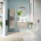Image of VitrA: Root Flat Wall-hung Tall Cabinet Unit with Doors and Laundry Basket (400mm)