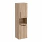 Image of VitrA: Root Flat Wall-hung Tall Cabinet Unit with Doors and Laundry Basket in Natural Finish (400m)