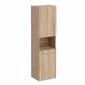 Image of VitrA: Root Flat Wall-hung Tall Cabinet Unit with Doors and Laundry Basket in Natural Finish (400m)