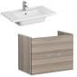 Image of VitrA: Root Flat Wall-hung Vanity Unit with Two Drawers & Basin (800mm)