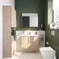 Image of VitrA: Root Flat Wall-hung Tall Cabinet Unit in Natural Finish (550mm)