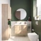 Image of VitrA: Root Flat Wall-hung Tall Cabinet Unit in Natural Finish (550mm)