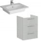 Image of VitrA: Root Flat Wall-hung Vanity Unit with Three Drawers and Basin (600mm)