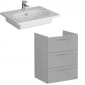 Image of VitrA: Root Flat Wall-hung Vanity Unit with Three Drawers and Basin (600mm)