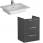 Image of VitrA: Root Flat Wall-hung Vanity Unit with Three Drawers and Basin (600mm)