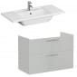 Image of VitrA: Root Flat Wall-hung Vanity Unit with Two Drawers and Basin (1000mm)