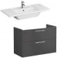 Image of VitrA: Root Flat Wall-hung Vanity Unit with Two Drawers and Basin (1000mm)