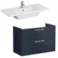 Image of VitrA: Root Flat Wall-hung Vanity Unit with Two Drawers and Basin (1000mm)
