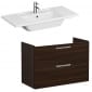 Image of VitrA: Root Flat Wall-hung Vanity Unit with Two Drawers and Basin (100cm)