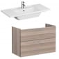 Image of VitrA: Root Flat Wall-hung Vanity Unit with Two Drawers and Basin (100cm)