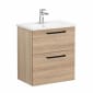 Image of VitrA: Root Flat Wall-hung Vanity Unit with Two Drawers & Basin (60cm)