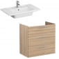 Image of VitrA: Root Flat Wall-hung Vanity Unit with Three Drawers and Basin (80cm)