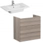 Image of VitrA: Root Flat Wall-hung Vanity Unit with Three Drawers and Basin (80cm)