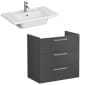 Image of VitrA: Root Flat Wall-hung Vanity Unit with Three Drawers & Basin (80cm)