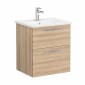 Image of VitrA: Root Flat Wall-hung Vanity Unit with Two Drawers and Basin (60cm)