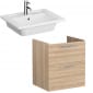 Image of VitrA: Root Flat Wall-hung Vanity Unit with Two Drawers and Basin (60cm)