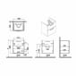 Image of VitrA: Root Flat Wall-hung Compact Vanity Unit with Two Drawers & Basin (60cm)