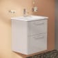 Image of VitrA: Root Flat Wall-hung Compact Vanity Unit with Two Drawers & Basin (60cm)