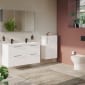 Image of VitrA: Root Flat Wall-hung Vanity Unit with Four Drawers and Basin (1200mm)