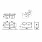 Image of VitrA: Root Flat Wall-hung Vanity Unit with Four Drawers and Double Basin in Natural Finish (1200mm)