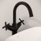 Image of VitrA: Origin Classic Tall Basin Mixer Tap with Cross Handles