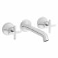 Image of VitrA: Origin Classic Wall-mounted Basin Mixer Tap with Crosshead Handles