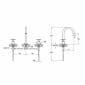 Image of VitrA: Origin Classic 3-Hole Basin Mixer Tap with Crosshead Handles