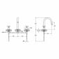 Image of VitrA: Origin Classic 3-Hole Basin Mixer Tap with Crosshead Handles