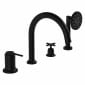 Image of VitrA: Origin Classic Deck-mounted Bath Shower Mixer Tap with Hand Shower