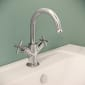 Image of VitrA: Origin Classic Deck-mounted Basin Mixer Tap with Two Cross Handles