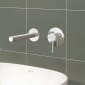 Image of VitrA: Origin Wall-mounted Basin Mixer Tap with Lever Handle