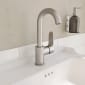 Image of VitrA: Root Round Deck-mounted Basin Mixer Tap with Swivel Spout