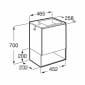 Image of Roca: Mini Cloakroom Wall-hung Vanity Unit and Basin with One Door (465mm)