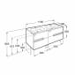 Image of Roca: Victoria-N Unik Wall-hung Vanity Unit with Two Basins and Four Drawers (1200mm)
