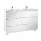 Image of Roca: Victoria-N Unik Wall-hung Vanity Unit with Two Basins and Six Drawers (1200mm)