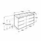 Image of Roca: Victoria-N Unik Wall-hung Vanity Unit with Two Basins and Six Drawers (1200mm)