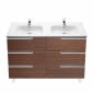 Image of Roca: Victoria-N Unik Wall-hung Vanity Unit with Two Basins and Six Drawers (1200mm)