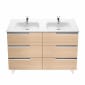 Image of Roca: Victoria-N Unik Wall-hung Vanity Unit with Two Basins and Six Drawers (1200mm)